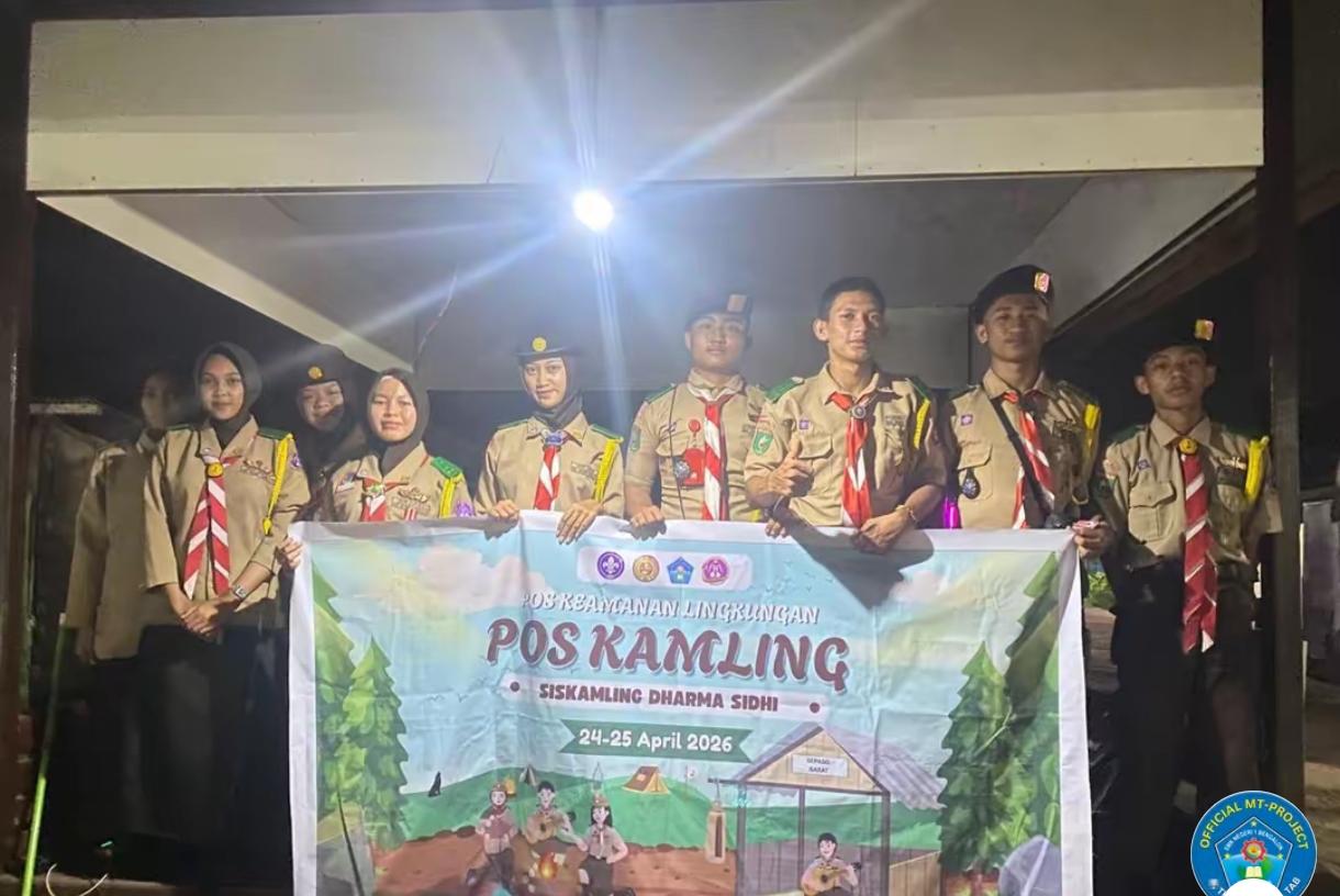 Pengabdian Tanpa Batas: Pramuka Impeesa SMKN 1 Bengalon Jaga Keamanan di Pos Kampling Bengalon